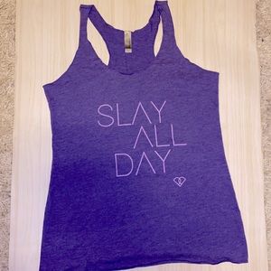 Pop Pilates Blogilates Tank Top, Purple Slay All Day, sz M